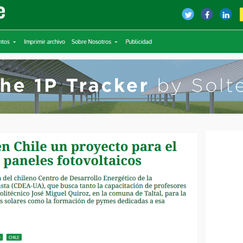 Nota PV Magazine Latam reciclaje de paneles fotovoltaicos Taltal